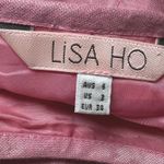 Lisa Ho Pink Metallic Pleated Midi Skirt Womens 2 Pink Party Evening Wear Shiny Photo 3