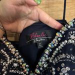 Blondie Nites Navy blue Dress with Beaded Bodice embellished size 21 Photo 4