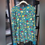 Little Sleepies Pasta Party henley top long sleeve pajamas bamboo adults Green Size M Photo 2