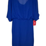 JJ's House  Womens Mini Dress Blouson Chiffon 3/4SleeveRoyal Blue Size 4‎ NWT Photo 0