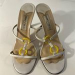 Jimmy Choo  Heels White and Yellow Y2K Vintage Stilettos *heel tips need replaced Photo 0