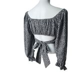 Storia Altar’d State Floral Long Puff Sleeve Crop Top with Cross Back Tie Photo 5