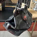 Kenneth Cole New York Black Word Embossed Silver Hook Clasp Shoulder Bag Photo 2