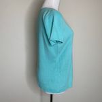 Pastel Green Square Neck Short Sleeve Sweater Fine Knit Sz Large Photo 3