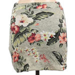 ZARA Grey Floral Hibsicus Tropical Faux Wrap Skirt Women’s Size Medium M Photo 3