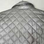J. Society Quilted Silver Bomber Moto Jacket size S Photo 5