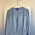 White House | Black Market  Woman’s Blue Formal Classic Boho Long Sleeve Dress Med Photo 2