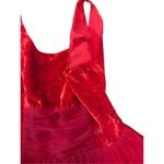 Free People  Vibrant Red Crushed Velvet Party Mini Baby Doll Dress Sz 8 Photo 8
