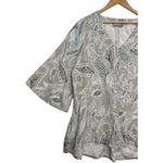 Bryn Walker  Top Womens Large Tan Paisley Linen Lightweight Beach Cottage Boho Photo 5