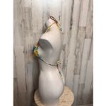 Multicolor Floral Triangle Bikini Top – Size Medium Green Photo 2