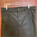 7 For All Mankind Black Faux Leather Coated Skinny Jeans Size 34 Photo 2