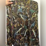 ZARA  Chain Print Tie Blouse NWOT Photo 2
