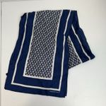 Vineyard Vines  Silk Feel Scarf Oppenheimer Funds Blue White Rectangle 56x10.5 Photo 1