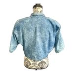 SWITCH USA Vintage Blue Acid Wash Half Button Blouse Size M Photo 1