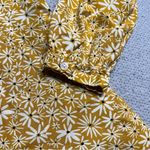 Uniqlo Printed V-Neck Long-Sleeve Mini Dress in Yellow & White Size XSmall EUC Photo 2