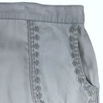 Soft Surroundings Light Blue Chambray A-Line Skirt Embroidered Pockets sz Large Photo 2