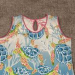 Ana Clare Reversible Dress Womens XXL Scallop Hem Ocean Sea Turtle Resort Wear Blue Photo 3