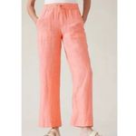Athleta  Retreat Linen High Rise Wide Leg‎ Pant Sunset Glow Orange Size 0 Photo 1