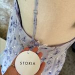 Storia NWT  Emmy lilac Embroidered Floral cottage western chiffon Maxi Dress L Photo 9