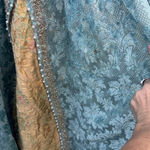 Renaissance Victorian and Edwardian Dress Gown costume Teal Gold XSmall Small Blue Size M Photo 9
