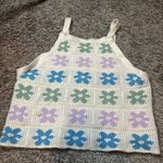 Hippie Love Colorful Floral Crochet Tank Top Photo 1