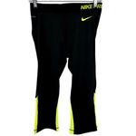 Nike  Pro Hypercool Neon Capri Tights Leggings Running Black Neon Yellow L Photo 1