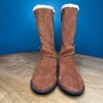 Talbots  Tish Foldover Fur Lined Suede Ankle Boots Brown Women’s 8.5 Photo 3