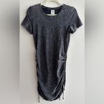 PINK - Victoria's Secret PINK by Victoria's Secret Black Acid Wash Ruched Mini Dress, Size Small Photo 2