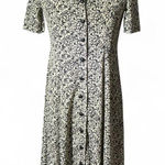 Leslie Fay Dresses Petite Floral Print Button Front Midi Dress Women's Size 6P Photo 0