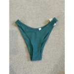 Aerie NWT  Jacquard Super High Cut Cheekiest Bikini Bottom Women's Gatsby Green M Photo 1
