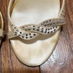 Off White Satin Strappy Jeweled Heels Size 7 Photo 5