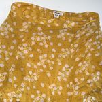 Billabong yellow skirt swing lined Large floral mini side zipper brass logo boho Photo 8