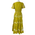 Anthropologie The Somerset Maxi Dress Embroidered Edition Medium Mustard Ivory Photo 8