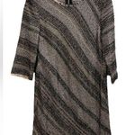 ZARA Basic Textured Tweed Knit 3/4 Sleeve Fringe Dark Academia Mini Dress Photo 0