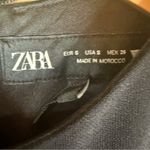 ZARA Womens Ruching Draped Classic Black Mini Dress Size Small Formal Wedding Photo 2