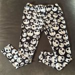 Women’s Black & White Skull Face Halloween Ankle Length Leggings Size XL NEW Photo 1