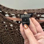 Lucky Brand  Brown Open Knit Crochet Sweater Photo 5