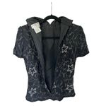 Papell Boutique top women’s size Medium black Indian beaded silk floral VTG 80 Photo 2