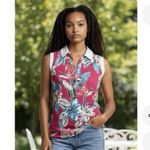 Tommy Bahama  Golf Sleeveless Quarter Tropical Zip Top. Size Medium. Photo 1