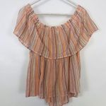 Lucky Brand | Metallic Stripe Crinkled Top Blouse Photo 4