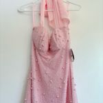 Windsor  Calla Halter Mermaid Pearl Beaded Formal Dress Photo 4