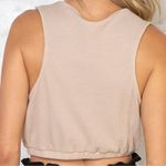 POL Woman’s Beige Floral Appliqué Crop Top Size Small Photo 3