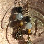 Handmade  Bronzite + Chrysoprase + Tigers Eye Sun Charm Earrings ✨ Photo 5