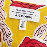 & Other Stories & Other Stories Floral Printed Wrap Midi Dress: Rose Print Mustard Yellow Red Photo 12