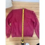 Dark pink floral Embroidered cottage core grandma core cardigan‎ sweater large Photo 2