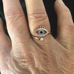 Cute Evil Eye Star Zircon Crystal Ring Gold Photo 7