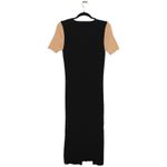 Fabrika Ribbed Midi Dress Black White & Beige Colorblock Size Large Photo 3