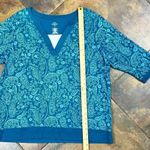 st. john's bay St. John’s Bay Turquoise Paisley Floral 3/4 Sleeve Top 1X Photo 5