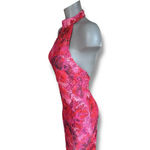 Rococo Sand Mabel Long Dress Pink Red Floral Lace Halter Midi Dress S Photo 4