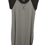 Marilyn Monroe Gray White Striped Short Sleeve Tunic Tee High Low Dress Medium Photo 4